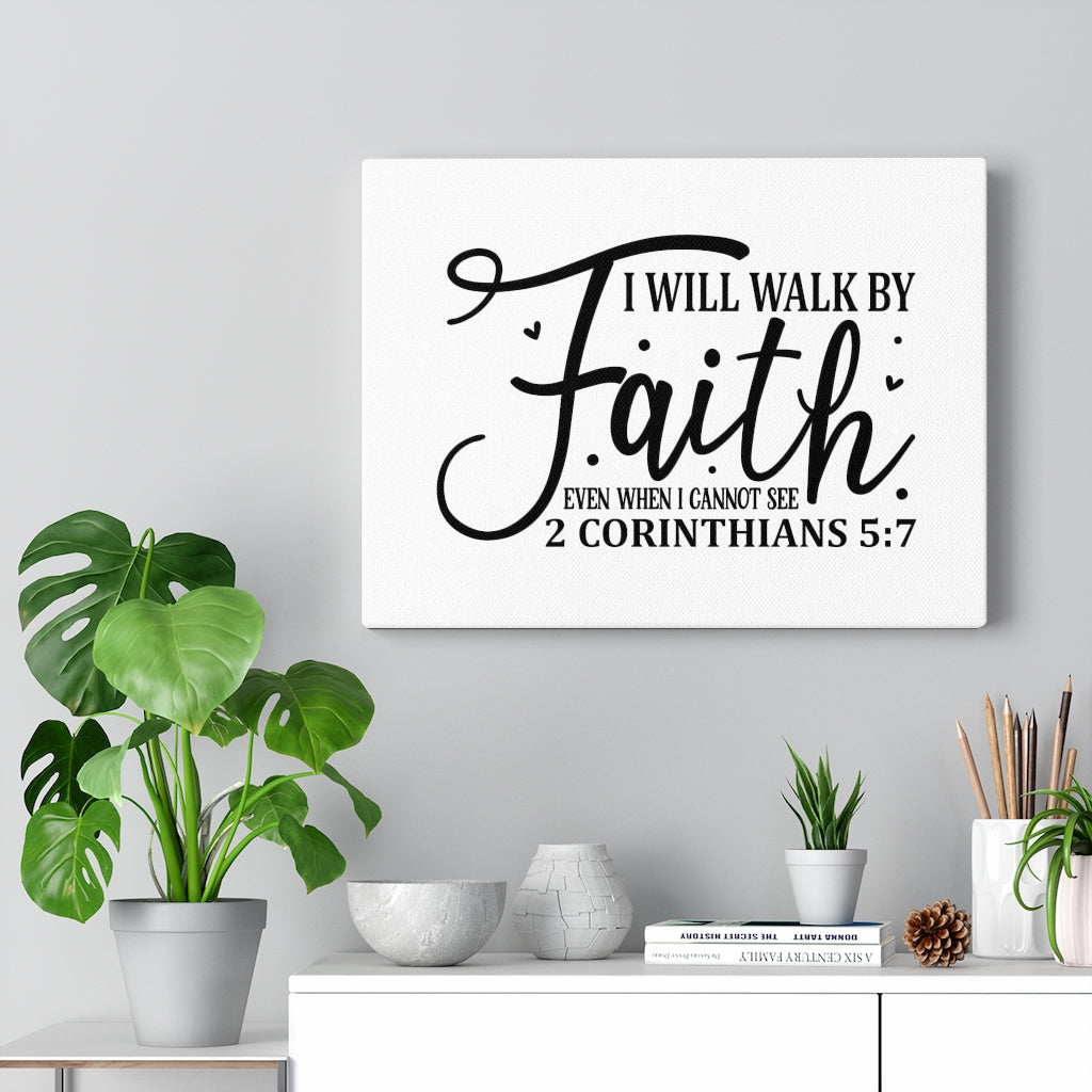 Scripture Walls Walk By 2 Corinthians 5:7 Bible Verse Canvas Christian Wall Art Ready to Hang Unframed-Express Your Love Gifts