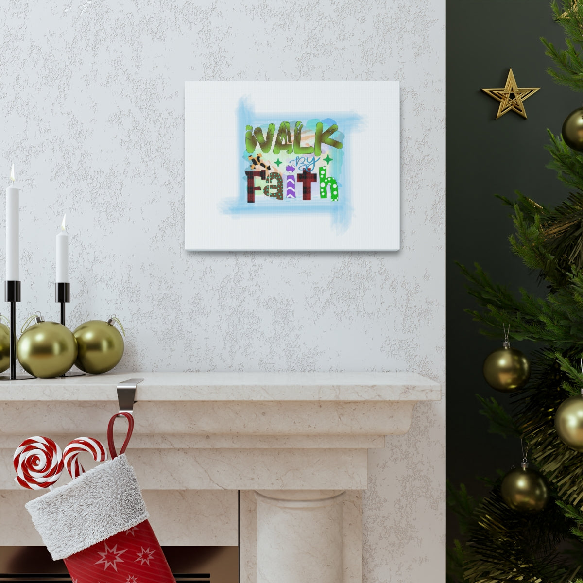 Scripture Walls Walk By Faith 1 John 5:4 Christian Wall Art Bible Verse Print Ready to Hang Unframed-Express Your Love Gifts