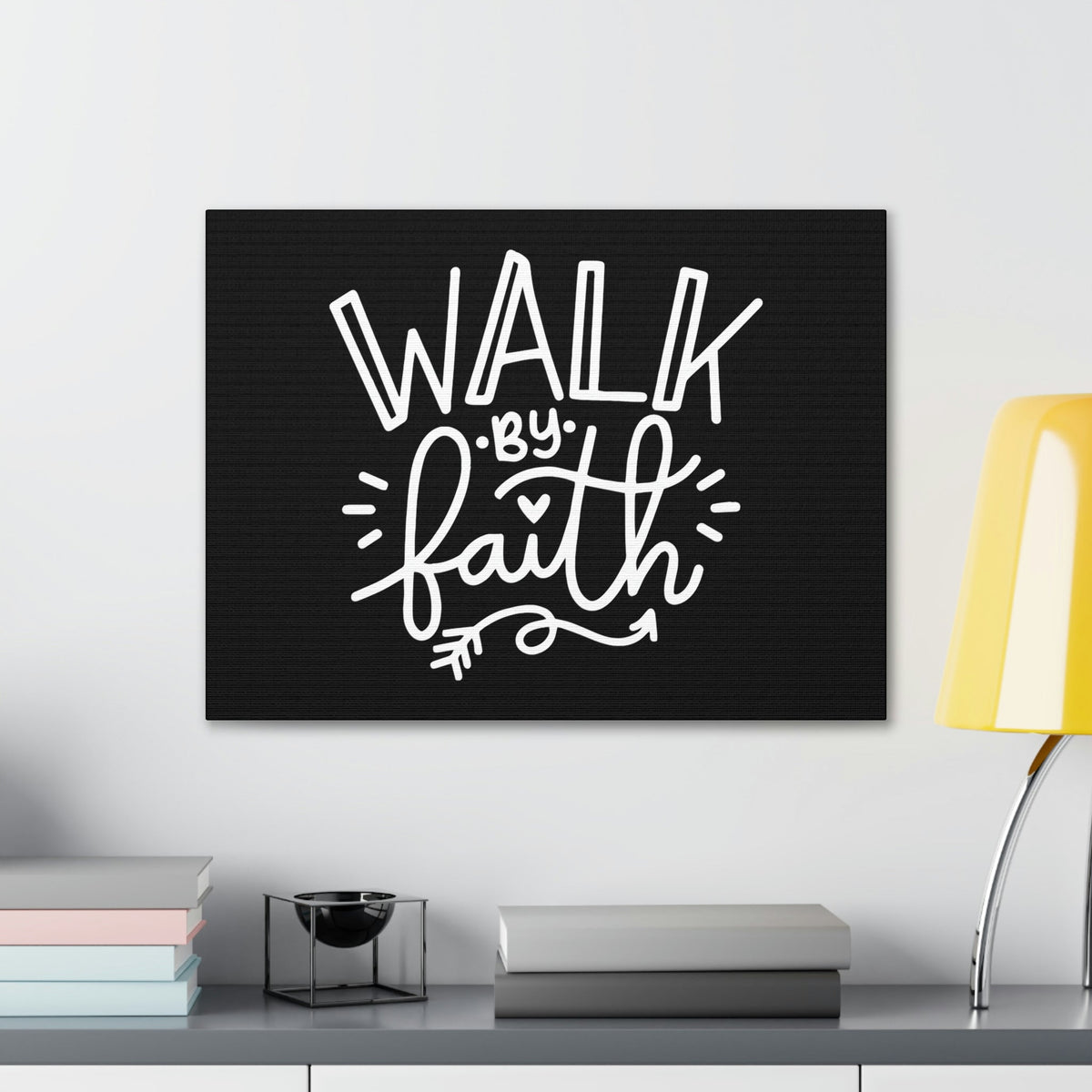 Scripture Walls Walk By Faith 2 Corinthians 5:7 Arrow Outlined Christian Wall Art Bible Verse Print Ready to Hang Unframed-Express Your Love Gifts