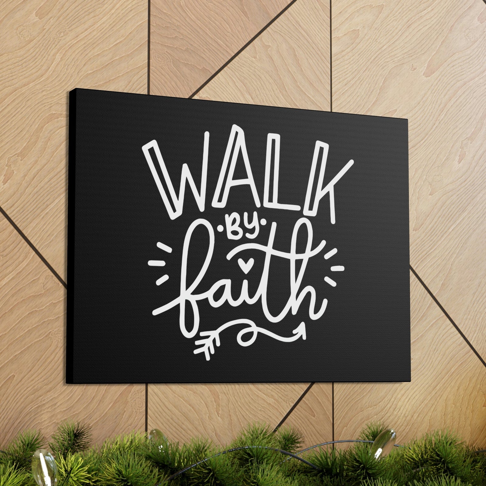 Scripture Walls Walk By Faith 2 Corinthians 5:7 Arrow Outlined Christian Wall Art Bible Verse Print Ready to Hang Unframed-Express Your Love Gifts