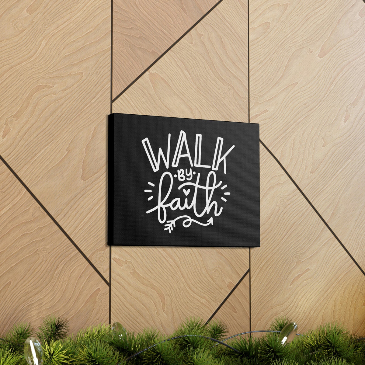 Scripture Walls Walk By Faith 2 Corinthians 5:7 Arrow Outlined Christian Wall Art Bible Verse Print Ready to Hang Unframed-Express Your Love Gifts