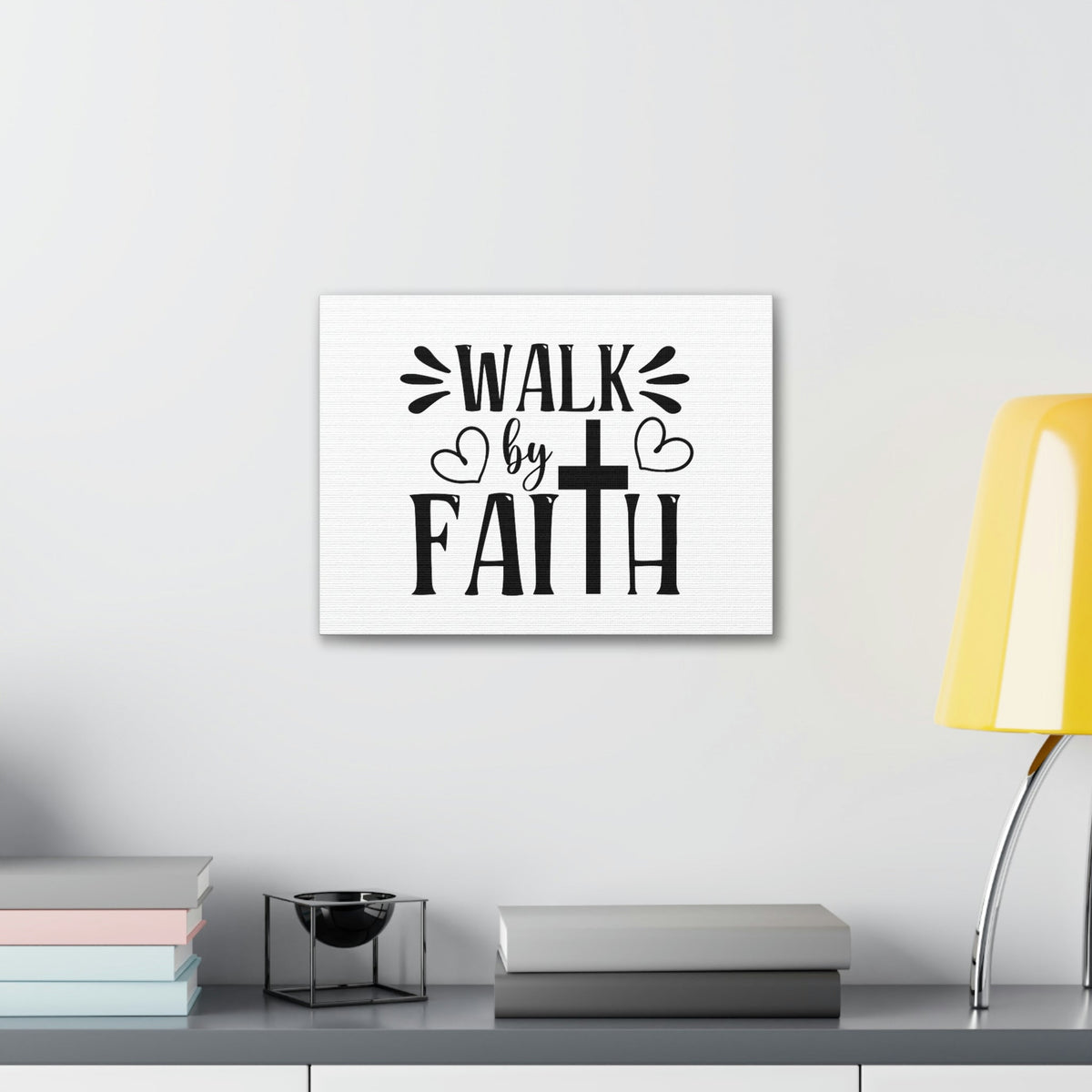 Scripture Walls Walk By Faith 2 Corinthians 5:7 Heart Christian Wall Art Bible Verse Print Ready to Hang Unframed-Express Your Love Gifts