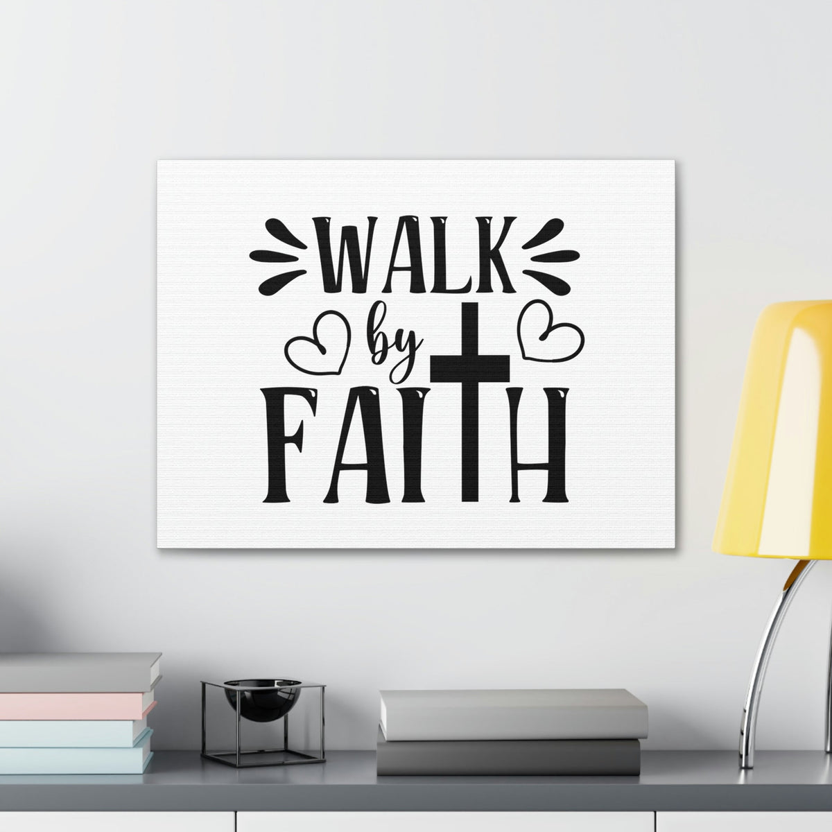 Scripture Walls Walk By Faith 2 Corinthians 5:7 Heart Christian Wall Art Bible Verse Print Ready to Hang Unframed-Express Your Love Gifts
