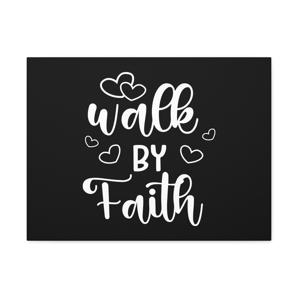 Scripture Walls Walk By Faith 2 Corinthians 5:7 Hearts Black Christian Wall Art Bible Verse Print Ready to Hang Unframed-Express Your Love Gifts