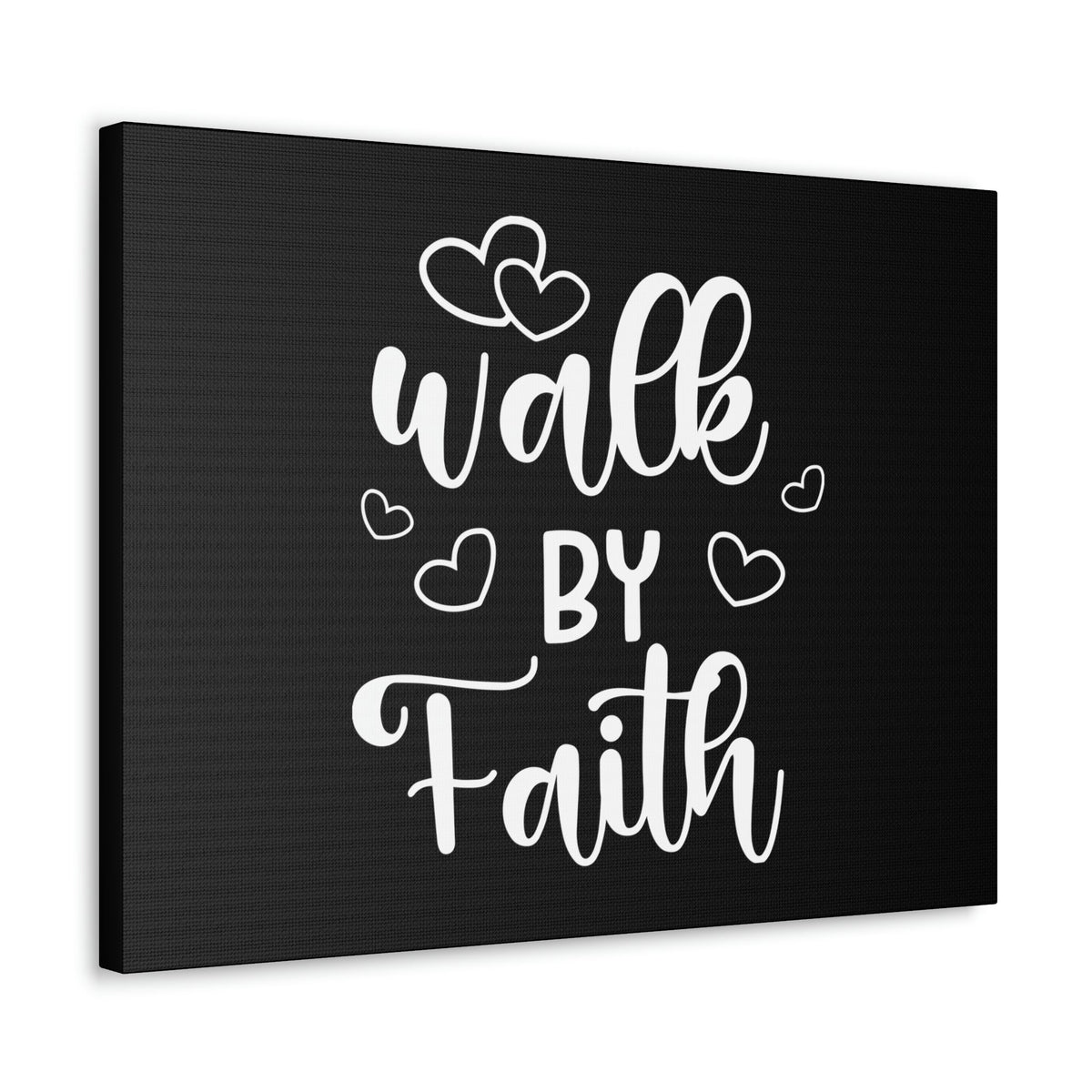 Scripture Walls Walk By Faith 2 Corinthians 5:7 Hearts Black Christian Wall Art Bible Verse Print Ready to Hang Unframed-Express Your Love Gifts