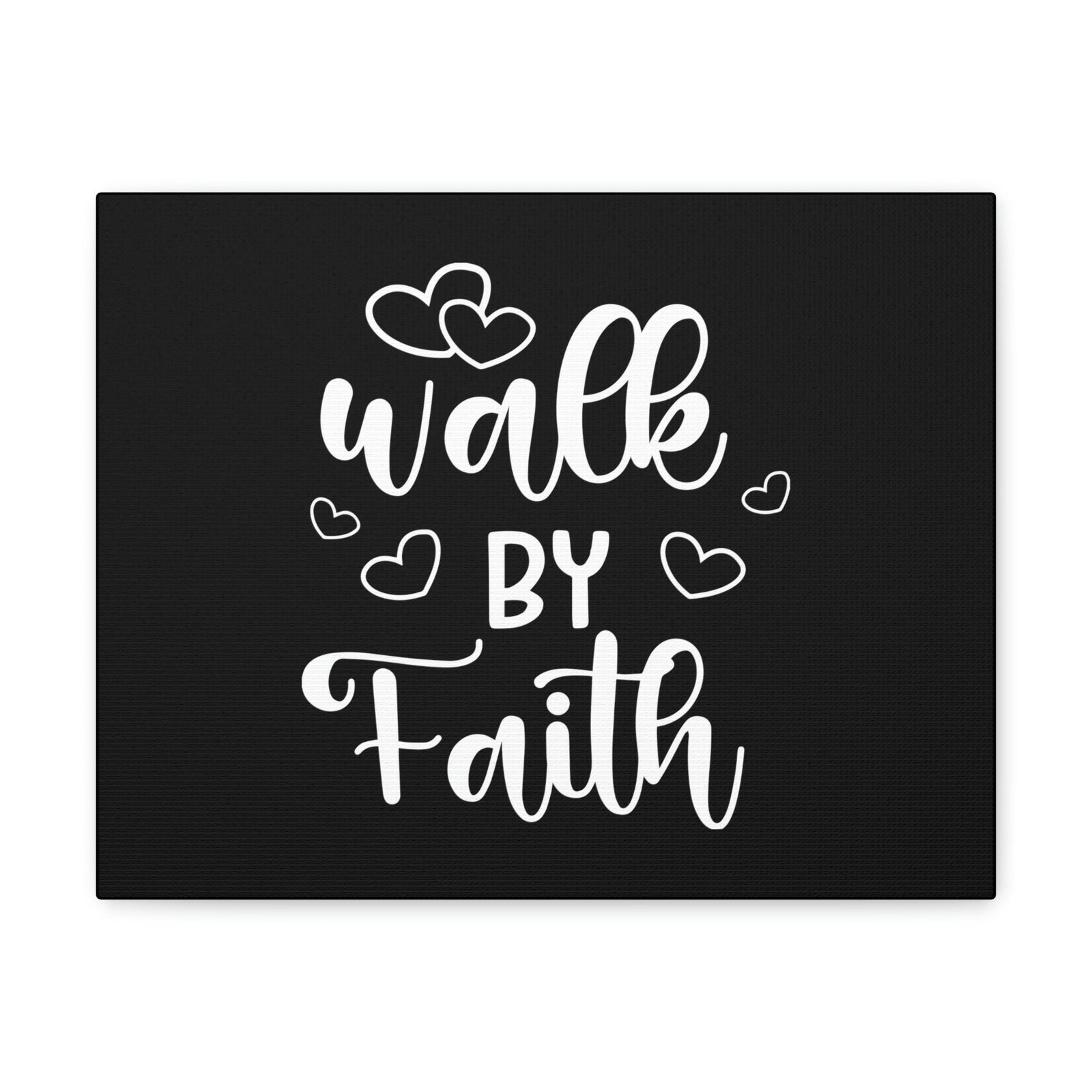 Scripture Walls Walk By Faith 2 Corinthians 5:7 Hearts Black Christian Wall Art Bible Verse Print Ready to Hang Unframed-Express Your Love Gifts