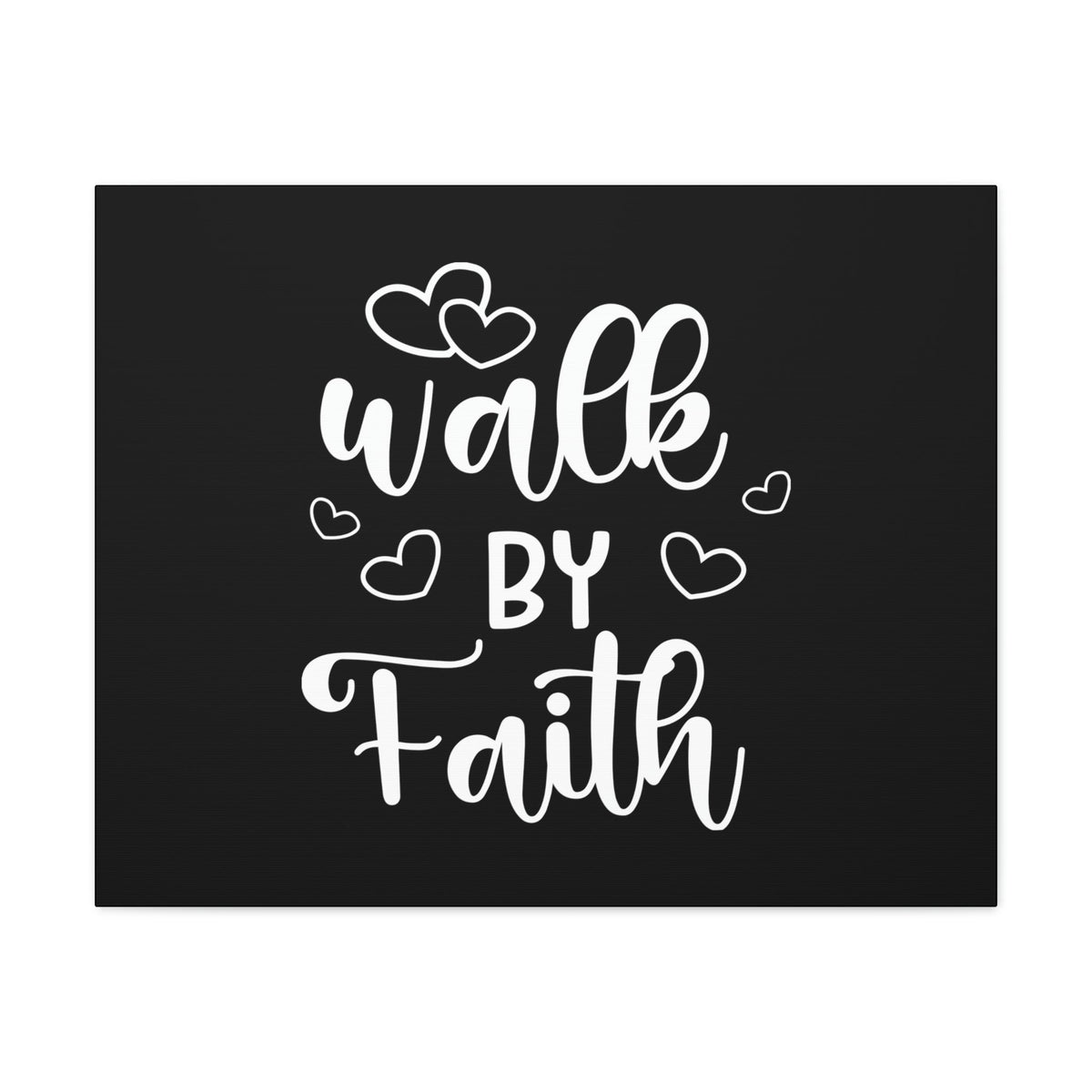 Scripture Walls Walk By Faith 2 Corinthians 5:7 Hearts Black Christian Wall Art Bible Verse Print Ready to Hang Unframed-Express Your Love Gifts