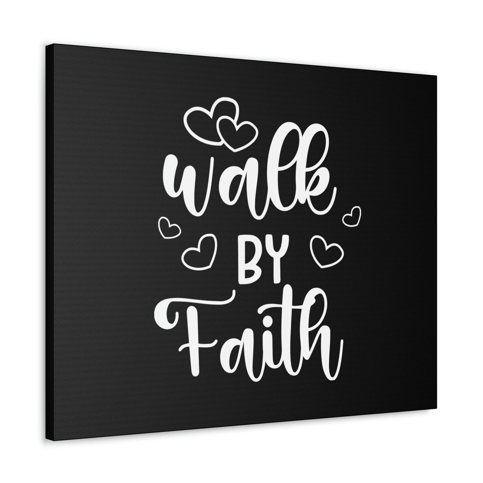 Scripture Walls Walk By Faith 2 Corinthians 5:7 Hearts Black Christian Wall Art Bible Verse Print Ready to Hang Unframed-Express Your Love Gifts