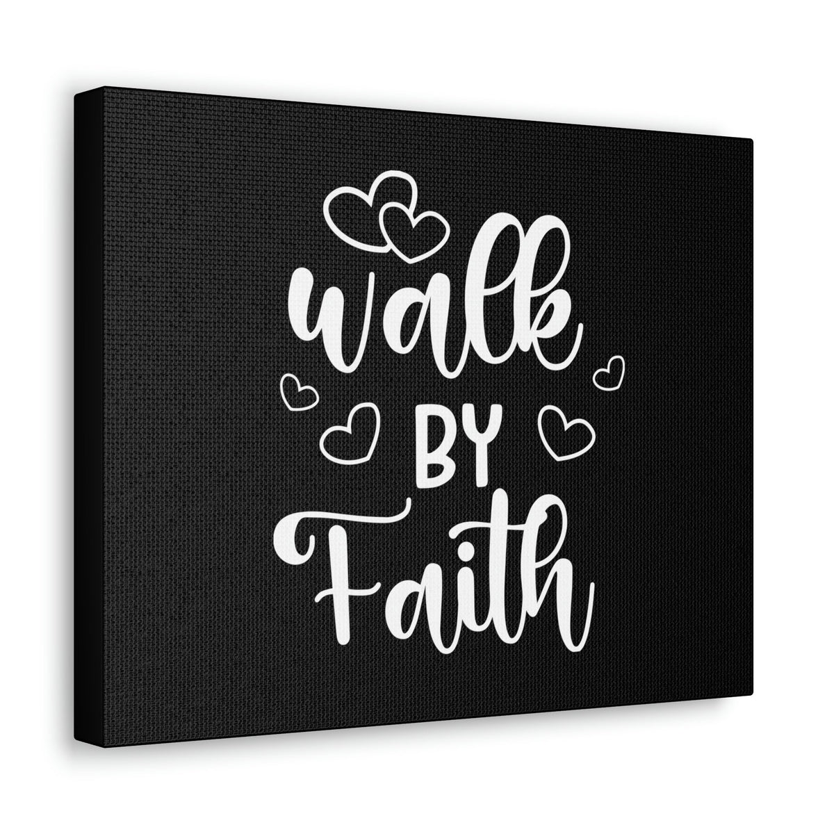Scripture Walls Walk By Faith 2 Corinthians 5:7 Hearts Black Christian Wall Art Bible Verse Print Ready to Hang Unframed-Express Your Love Gifts