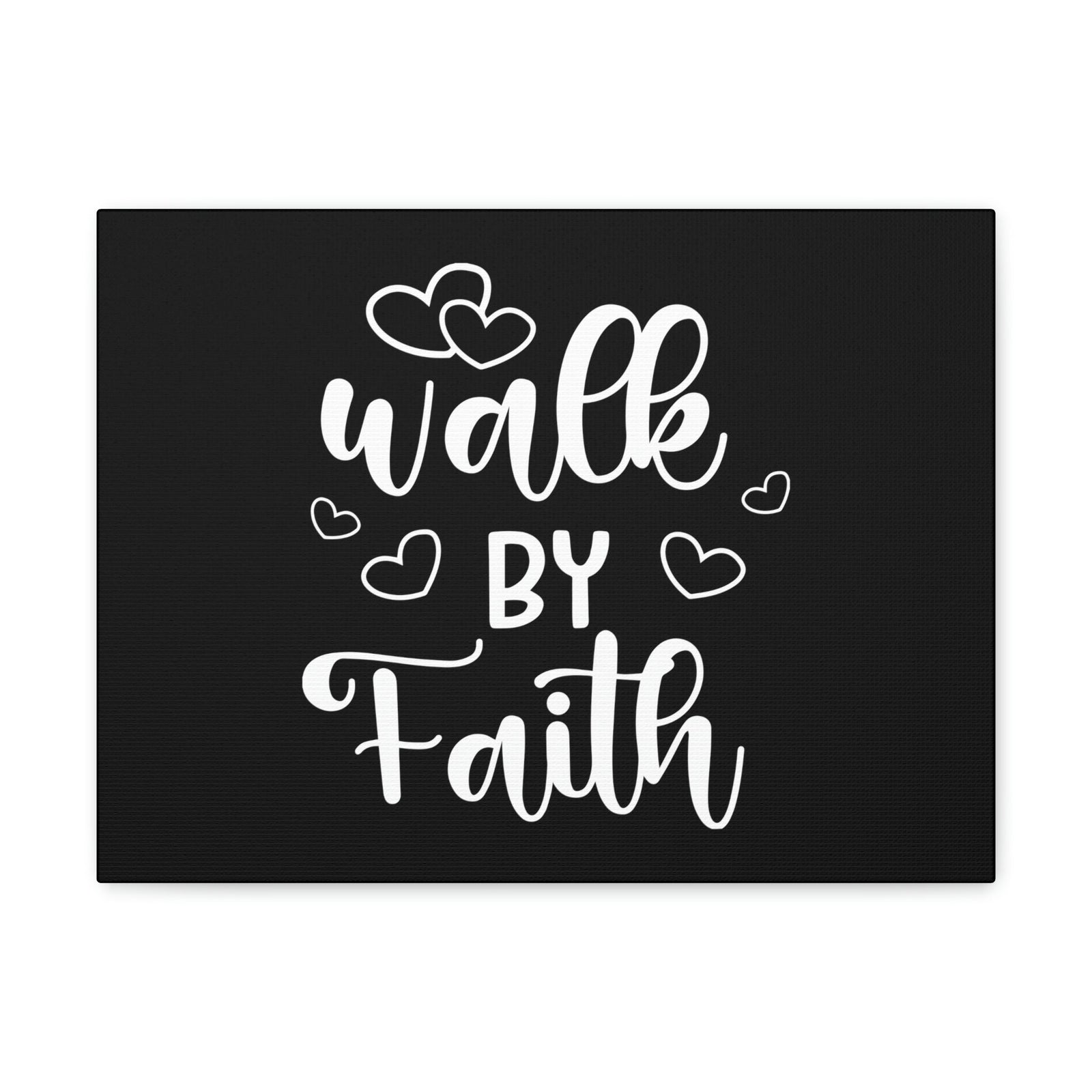 Scripture Walls Walk By Faith 2 Corinthians 5:7 Hearts Black Christian Wall Art Bible Verse Print Ready to Hang Unframed-Express Your Love Gifts