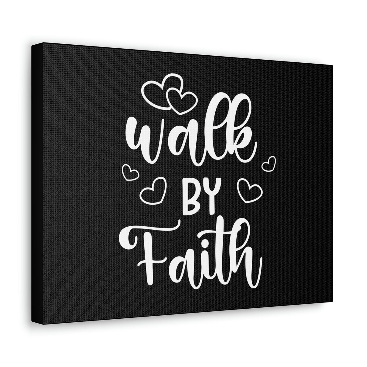 Scripture Walls Walk By Faith 2 Corinthians 5:7 Hearts Black Christian Wall Art Bible Verse Print Ready to Hang Unframed-Express Your Love Gifts