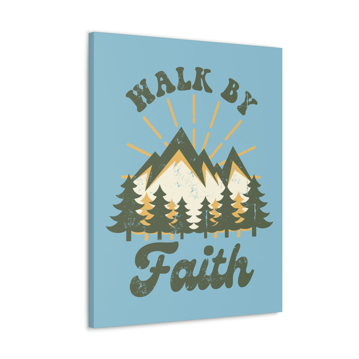 Scripture Walls Walk By Faith 2 Corinthians 5:7 Mountain Rays Christian Wall Art Bible Verse Print Ready to Hang Unframed-Express Your Love Gifts