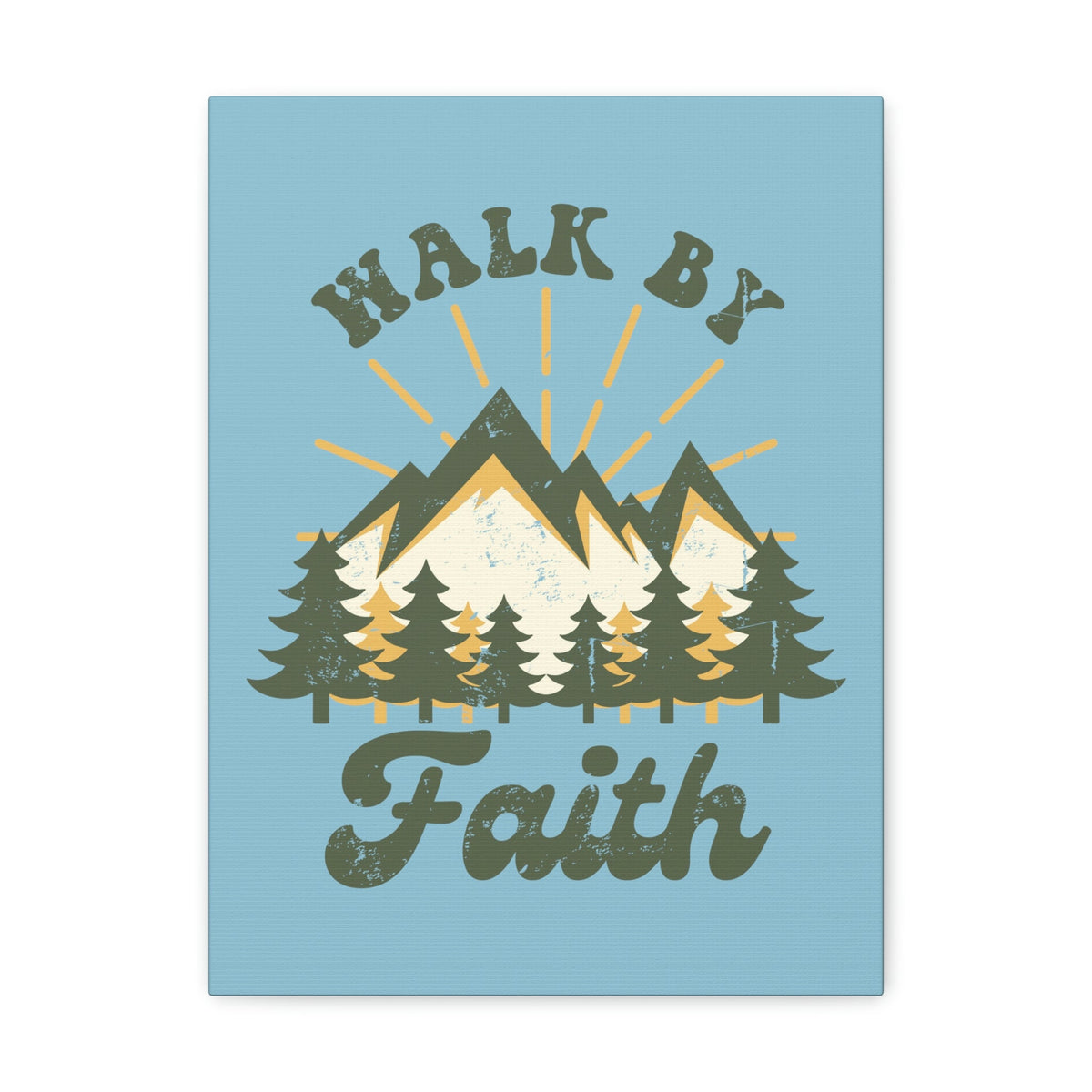 Scripture Walls Walk By Faith 2 Corinthians 5:7 Mountain Rays Christian Wall Art Bible Verse Print Ready to Hang Unframed-Express Your Love Gifts