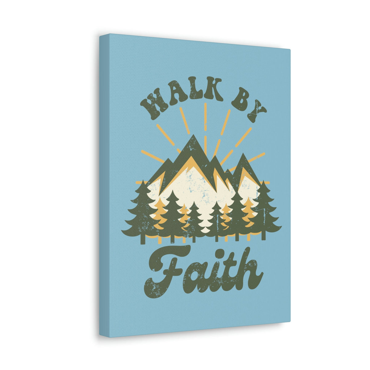 Scripture Walls Walk By Faith 2 Corinthians 5:7 Mountain Rays Christian Wall Art Bible Verse Print Ready to Hang Unframed-Express Your Love Gifts
