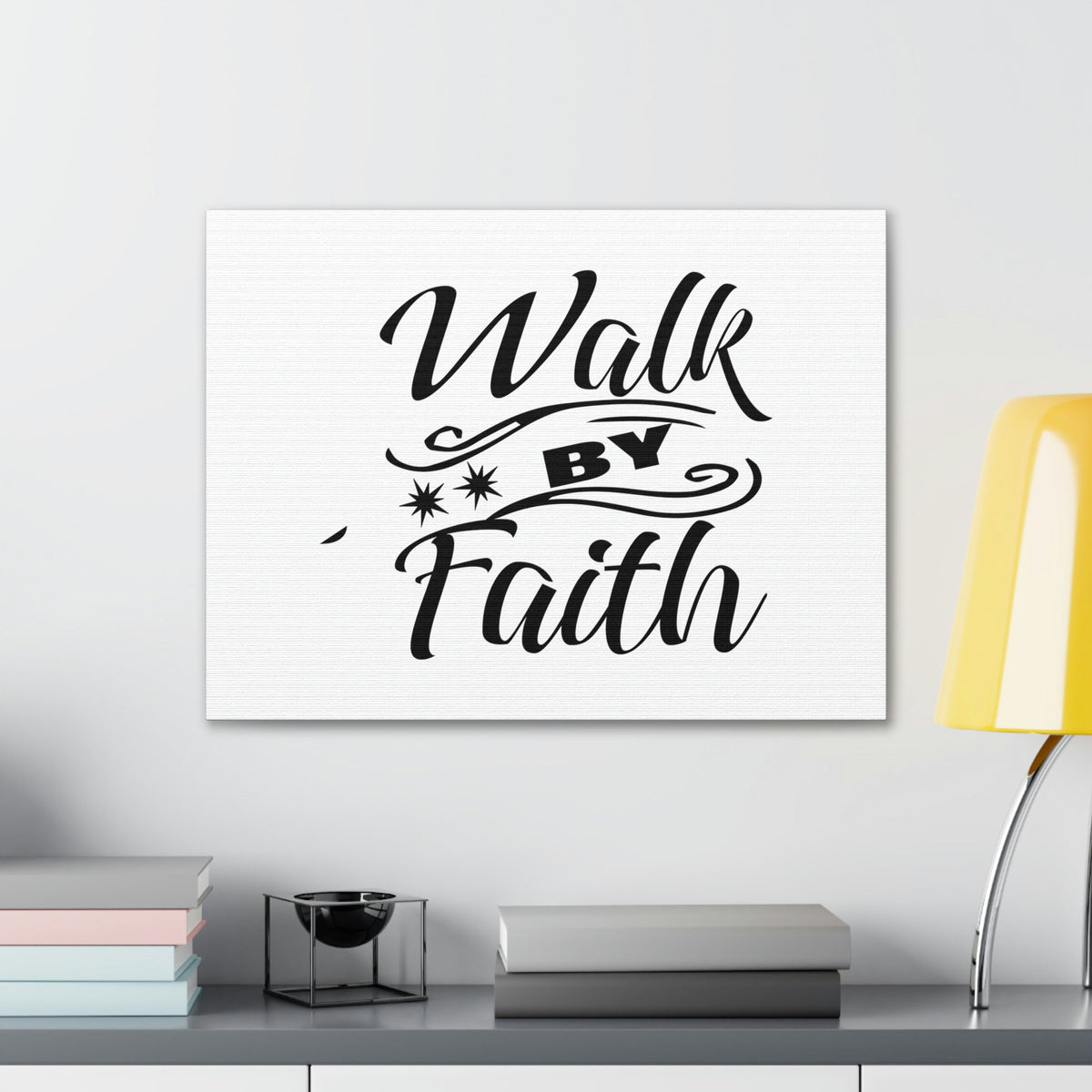 Scripture Walls Walk By Faith 2 Corinthians 5:7 Two Star Christian Wall Art Bible Verse Print Ready to Hang Unframed-Express Your Love Gifts