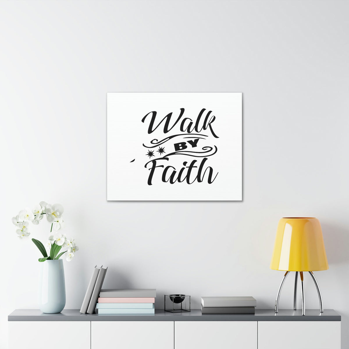 Scripture Walls Walk By Faith 2 Corinthians 5:7 Two Star Christian Wall Art Bible Verse Print Ready to Hang Unframed-Express Your Love Gifts