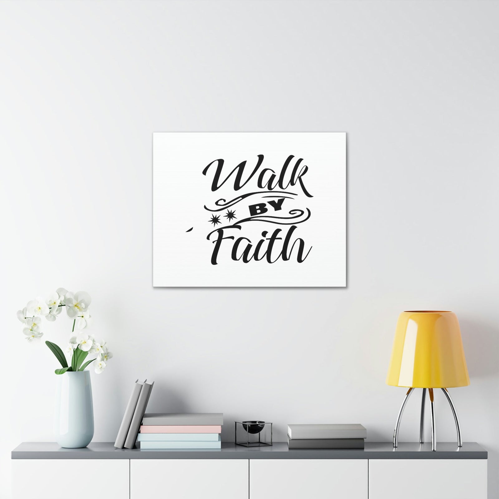 Scripture Walls Walk By Faith 2 Corinthians 5:7 Two Star Christian Wall Art Bible Verse Print Ready to Hang Unframed-Express Your Love Gifts