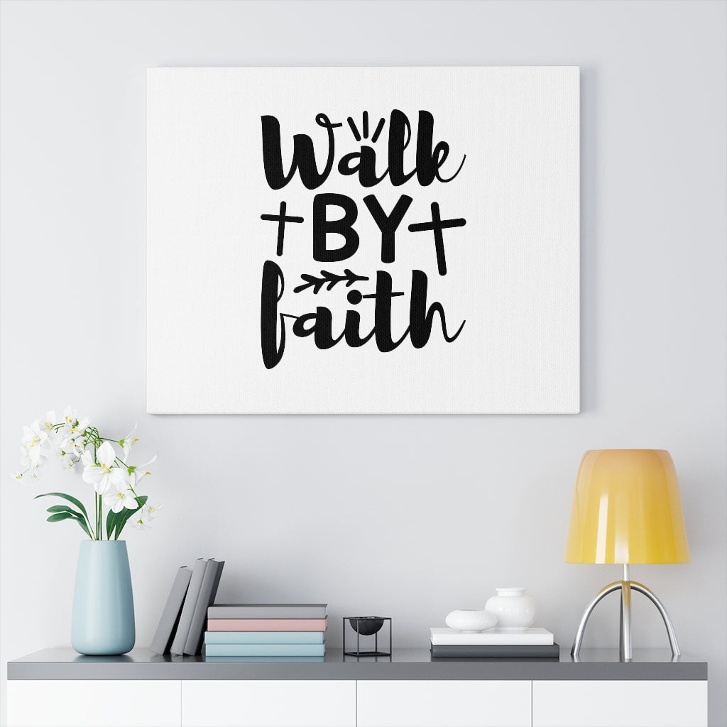 Scripture Walls Walk By Faith Cross Bible Verse Canvas Christian Wall Art Ready to Hang Unframed-Express Your Love Gifts