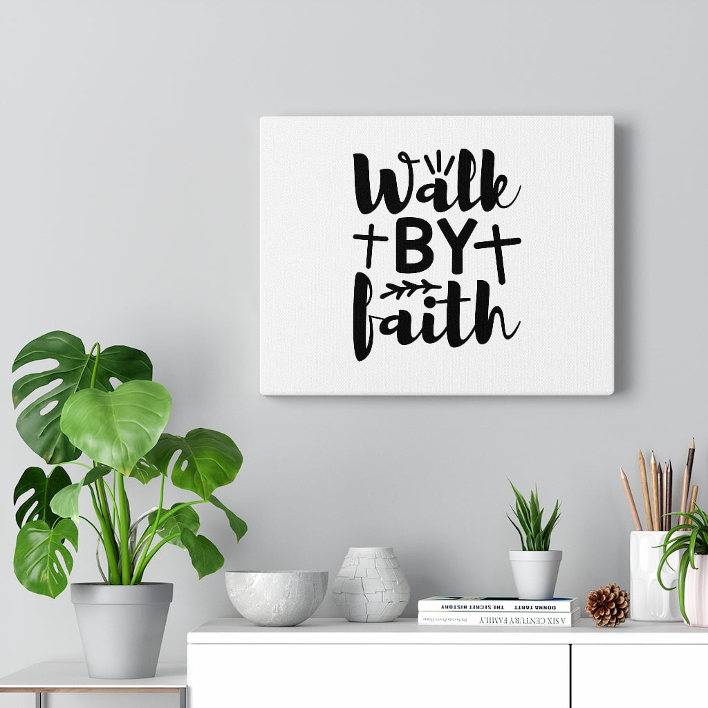 Scripture Walls Walk By Faith Cross Bible Verse Canvas Christian Wall Art Ready to Hang Unframed-Express Your Love Gifts