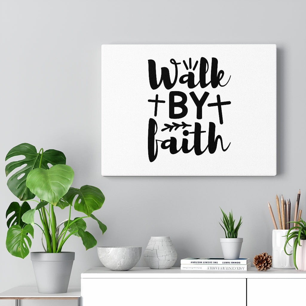 Scripture Walls Walk By Faith Cross Bible Verse Canvas Christian Wall Art Ready to Hang Unframed-Express Your Love Gifts