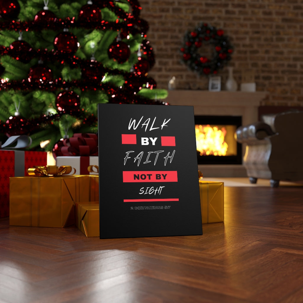 Scripture Walls Walk By Faith Not By Sight 2 Corinthians 5:7 Bible Verse Canvas Christian Wall Art Ready to Hang Unframed-Express Your Love Gifts