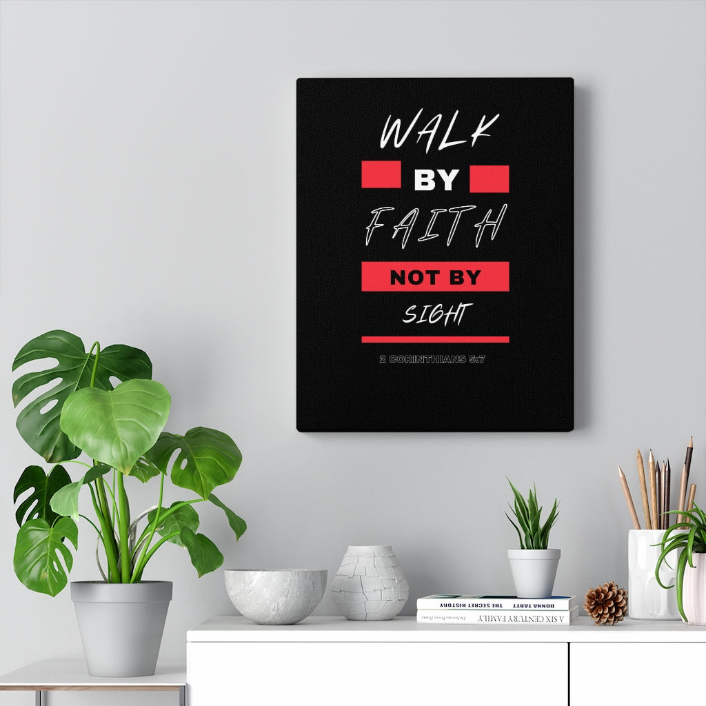 Scripture Walls Walk By Faith Not By Sight 2 Corinthians 5:7 Bible Verse Canvas Christian Wall Art Ready to Hang Unframed-Express Your Love Gifts