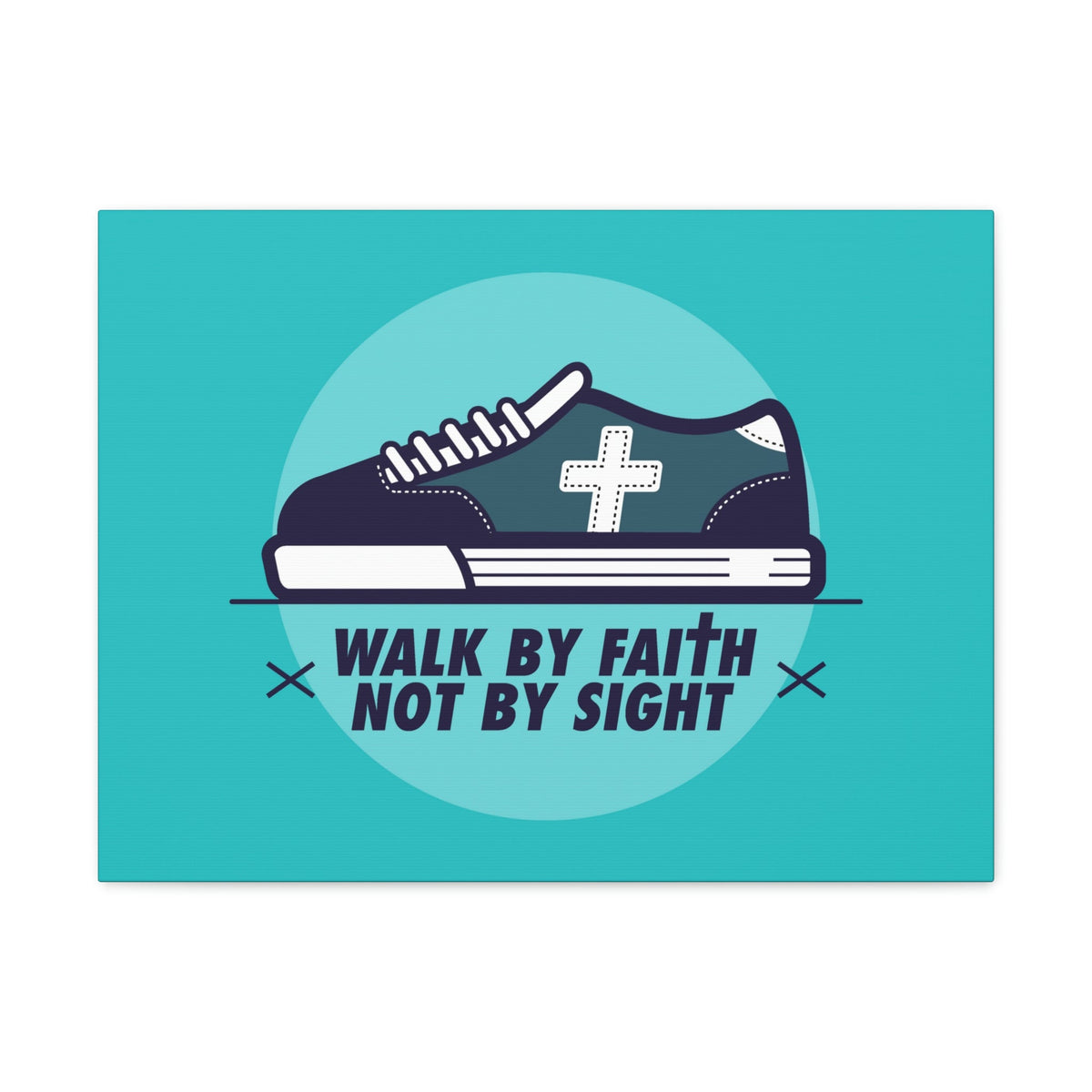 Scripture Walls Walk By Faith Not By Sight 2 Corinthians 5:7 Blue Shoes Christian Wall Art Bible Verse Print Ready to Hang Unframed-Express Your Love Gifts
