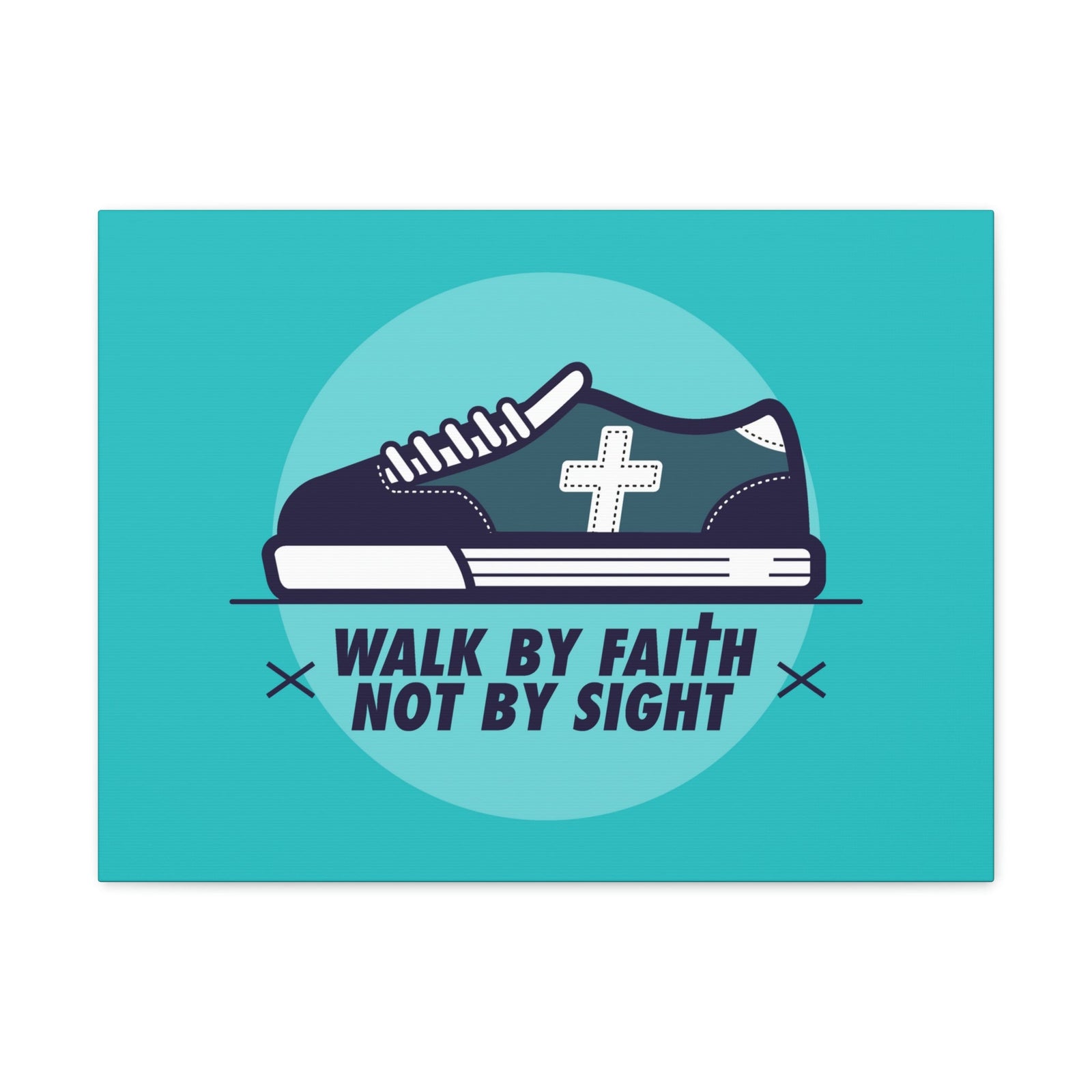 Scripture Walls Walk By Faith Not By Sight 2 Corinthians 5:7 Blue Shoes Christian Wall Art Bible Verse Print Ready to Hang Unframed-Express Your Love Gifts
