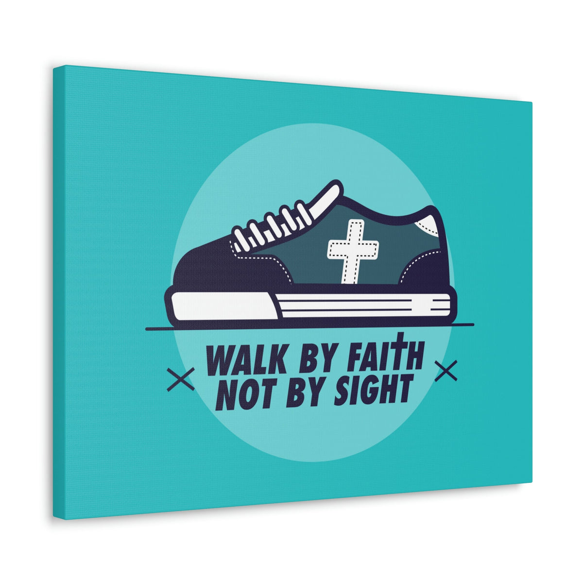 Scripture Walls Walk By Faith Not By Sight 2 Corinthians 5:7 Blue Shoes Christian Wall Art Bible Verse Print Ready to Hang Unframed-Express Your Love Gifts