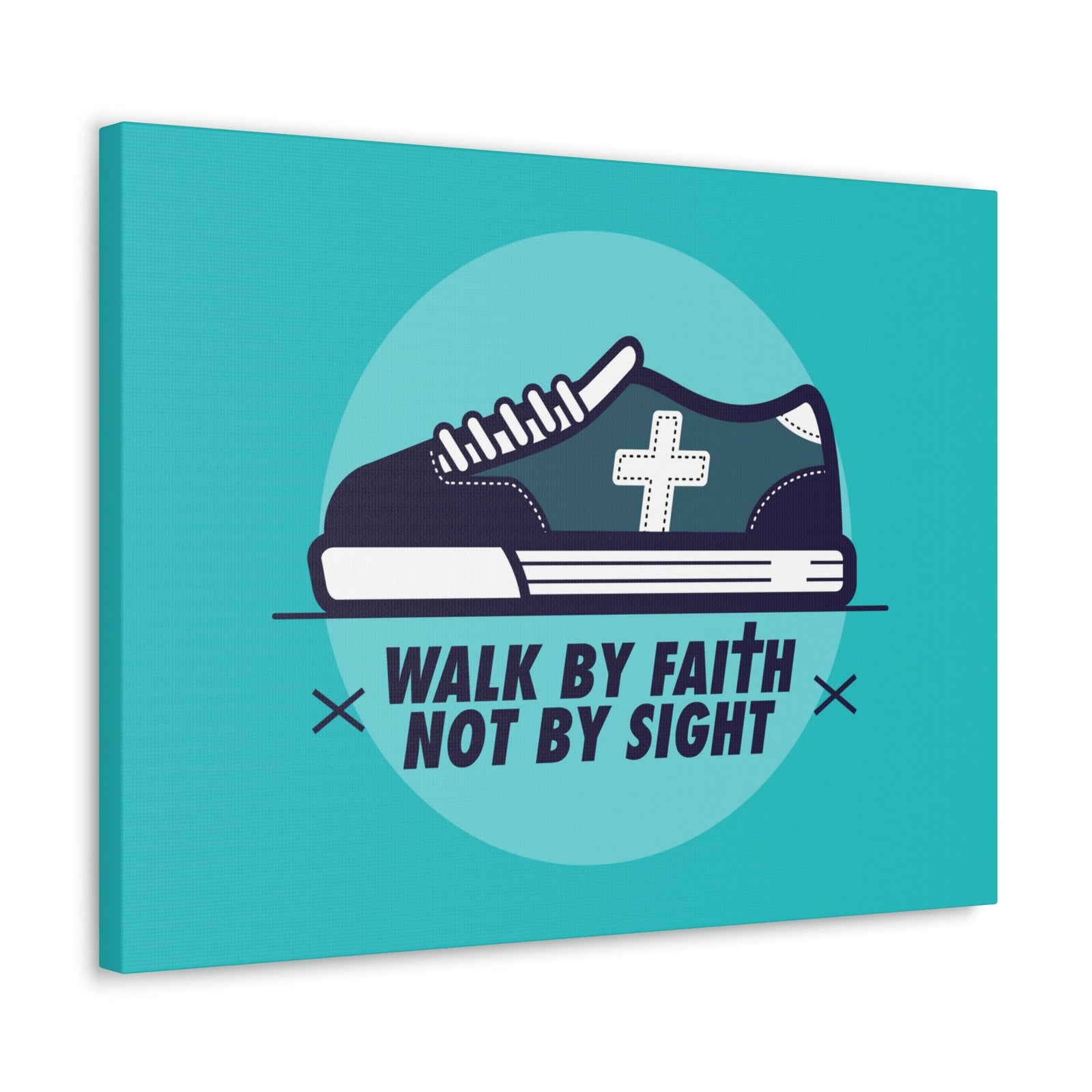 Scripture Walls Walk By Faith Not By Sight 2 Corinthians 5:7 Blue Shoes Christian Wall Art Bible Verse Print Ready to Hang Unframed-Express Your Love Gifts