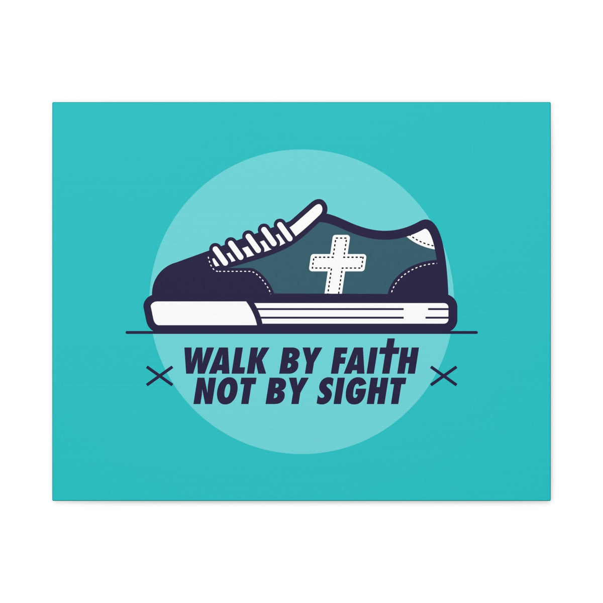 Scripture Walls Walk By Faith Not By Sight 2 Corinthians 5:7 Blue Shoes Christian Wall Art Bible Verse Print Ready to Hang Unframed-Express Your Love Gifts