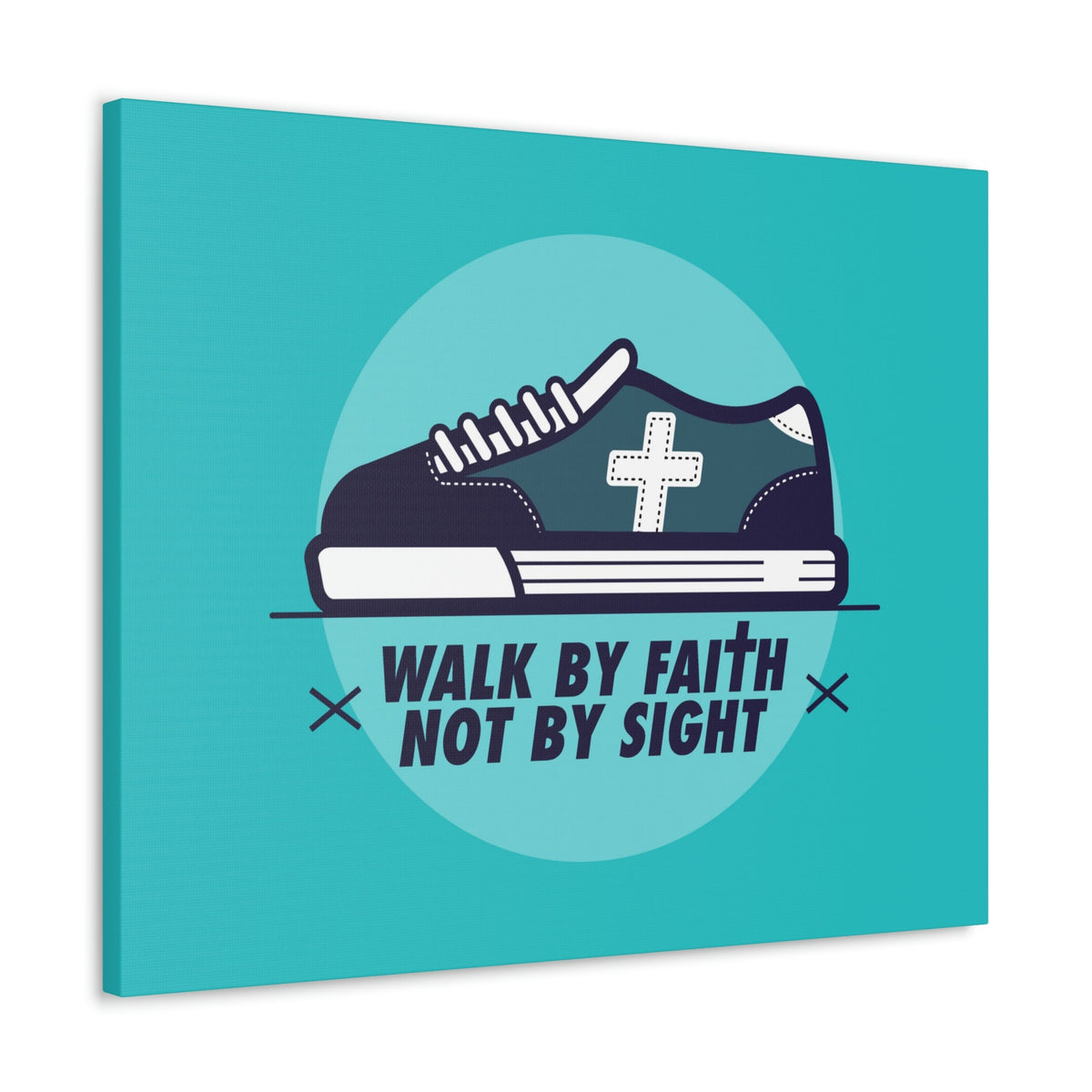 Scripture Walls Walk By Faith Not By Sight 2 Corinthians 5:7 Blue Shoes Christian Wall Art Bible Verse Print Ready to Hang Unframed-Express Your Love Gifts