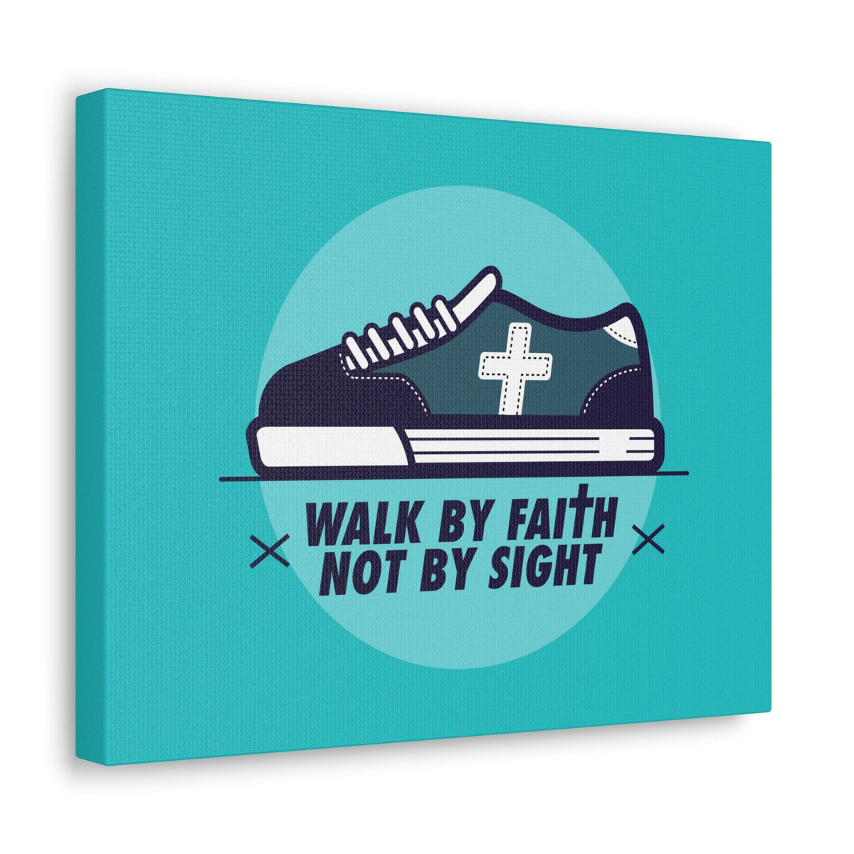 Scripture Walls Walk By Faith Not By Sight 2 Corinthians 5:7 Blue Shoes Christian Wall Art Bible Verse Print Ready to Hang Unframed-Express Your Love Gifts