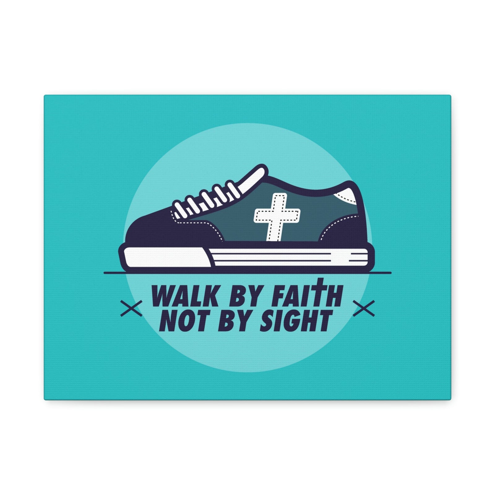Scripture Walls Walk By Faith Not By Sight 2 Corinthians 5:7 Blue Shoes Christian Wall Art Bible Verse Print Ready to Hang Unframed-Express Your Love Gifts