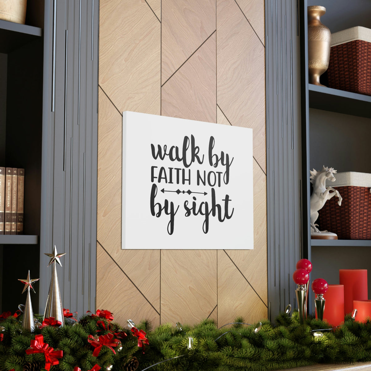 Scripture Walls Walk By Faith Not By Sight 2 Corinthians 5:7 Christian Wall Art Bible Verse Print Ready to Hang Unframed-Express Your Love Gifts