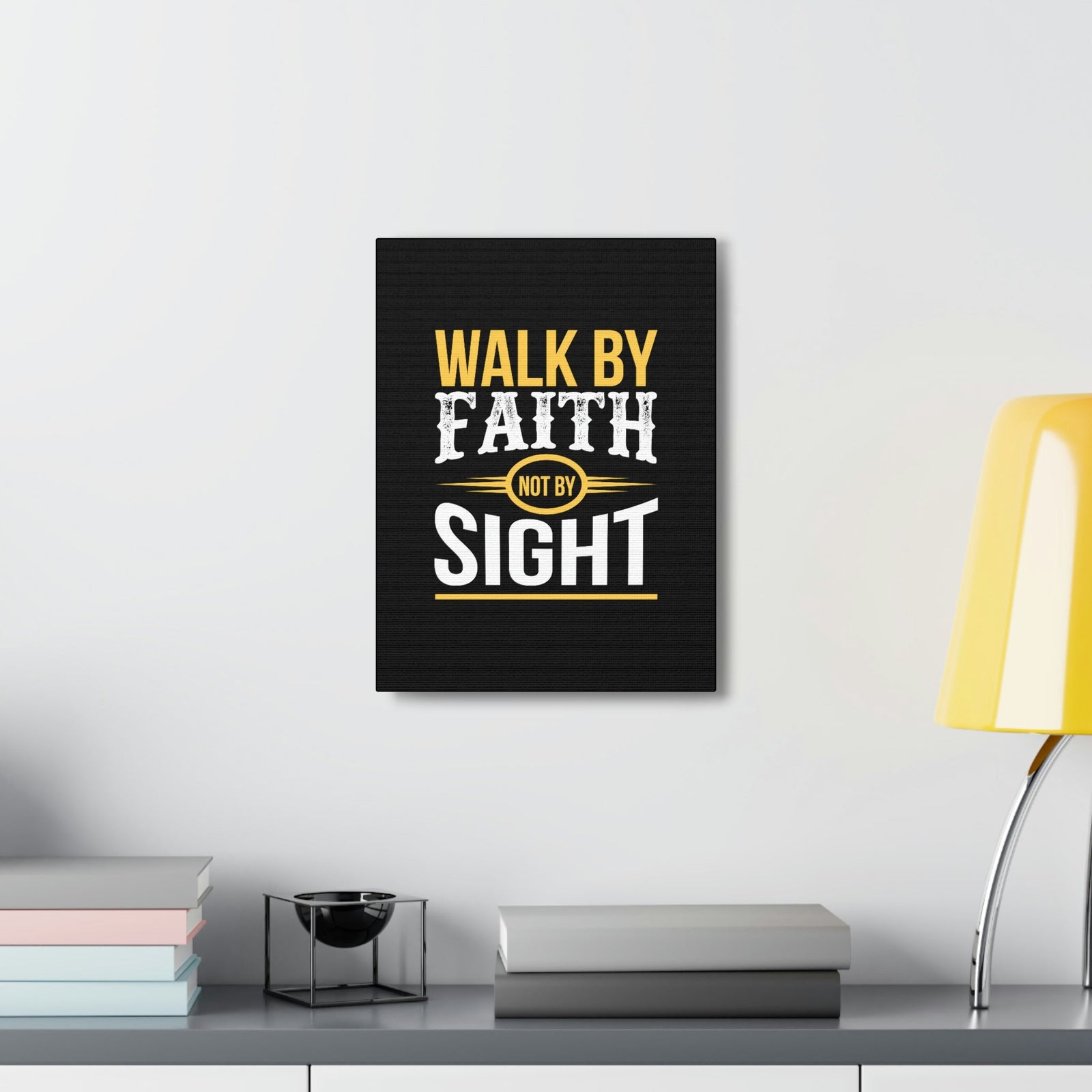 Scripture Walls Walk By Faith Not By Sight 2 Corinthians 5:7 Orange Christian Wall Art Bible Verse Print Ready to Hang Unframed-Express Your Love Gifts