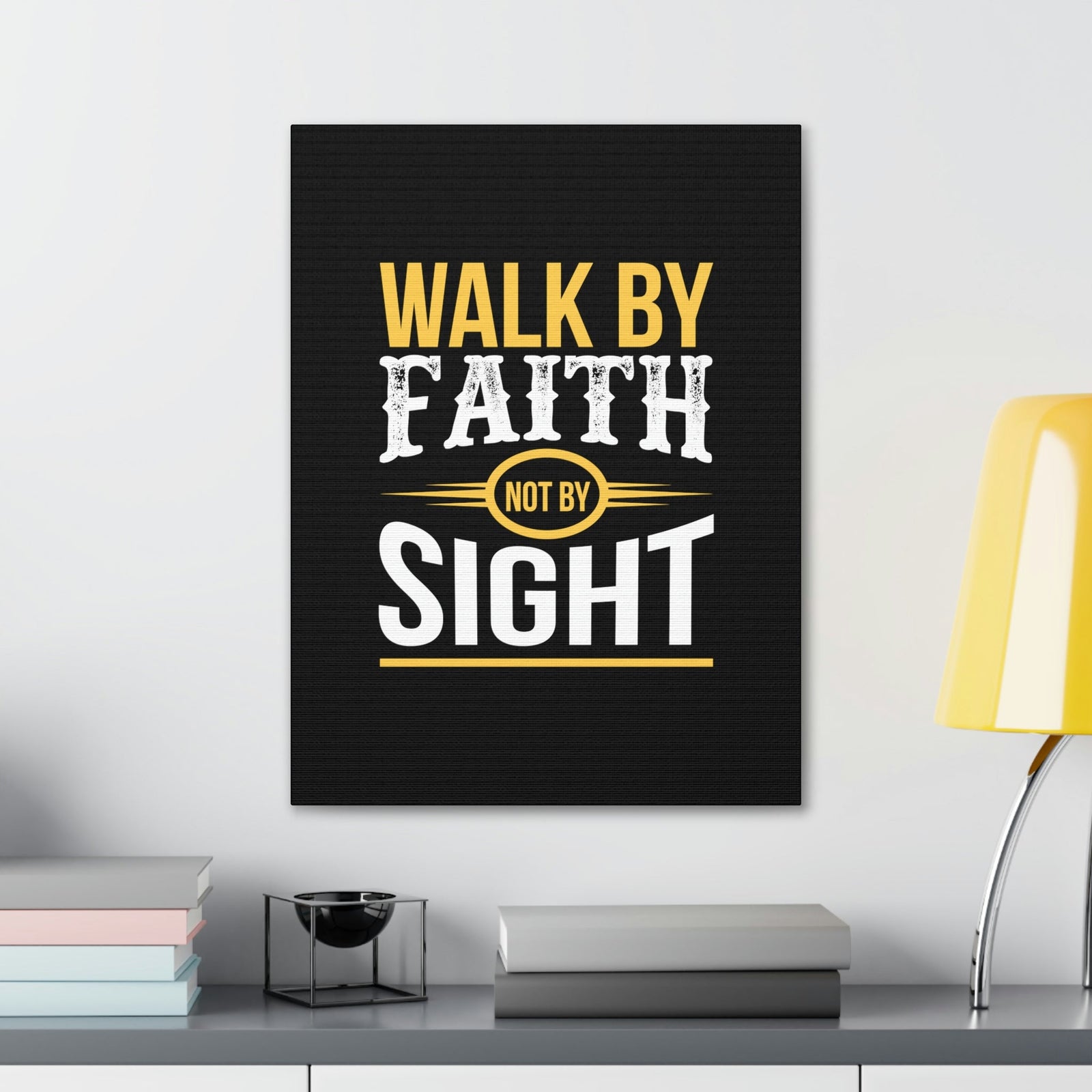 Scripture Walls Walk By Faith Not By Sight 2 Corinthians 5:7 Orange Christian Wall Art Bible Verse Print Ready to Hang Unframed-Express Your Love Gifts