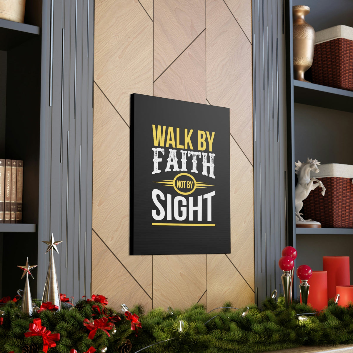 Scripture Walls Walk By Faith Not By Sight 2 Corinthians 5:7 Orange Christian Wall Art Bible Verse Print Ready to Hang Unframed-Express Your Love Gifts