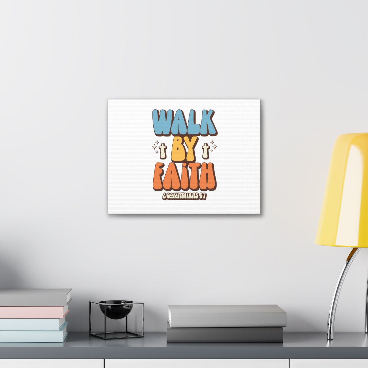 Scripture Walls Walk By Faith White 2 Corinthians 5:7 Bible Verse Canvas Christian Wall Art Ready to Hang Unframed-Express Your Love Gifts
