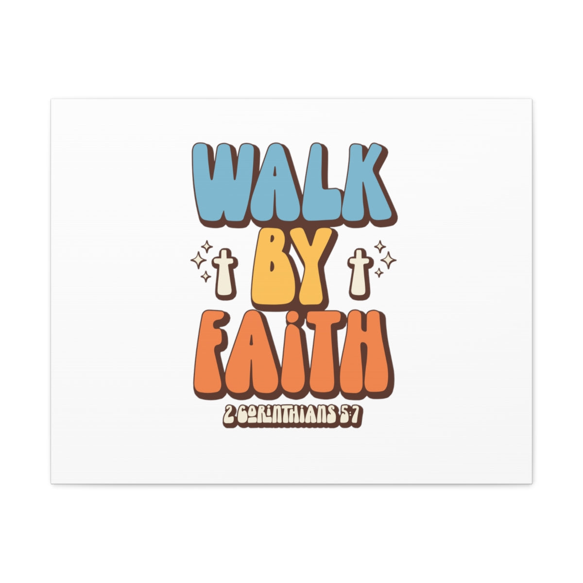 Scripture Walls Walk By Faith White 2 Corinthians 5:7 Bible Verse Canvas Christian Wall Art Ready to Hang Unframed-Express Your Love Gifts
