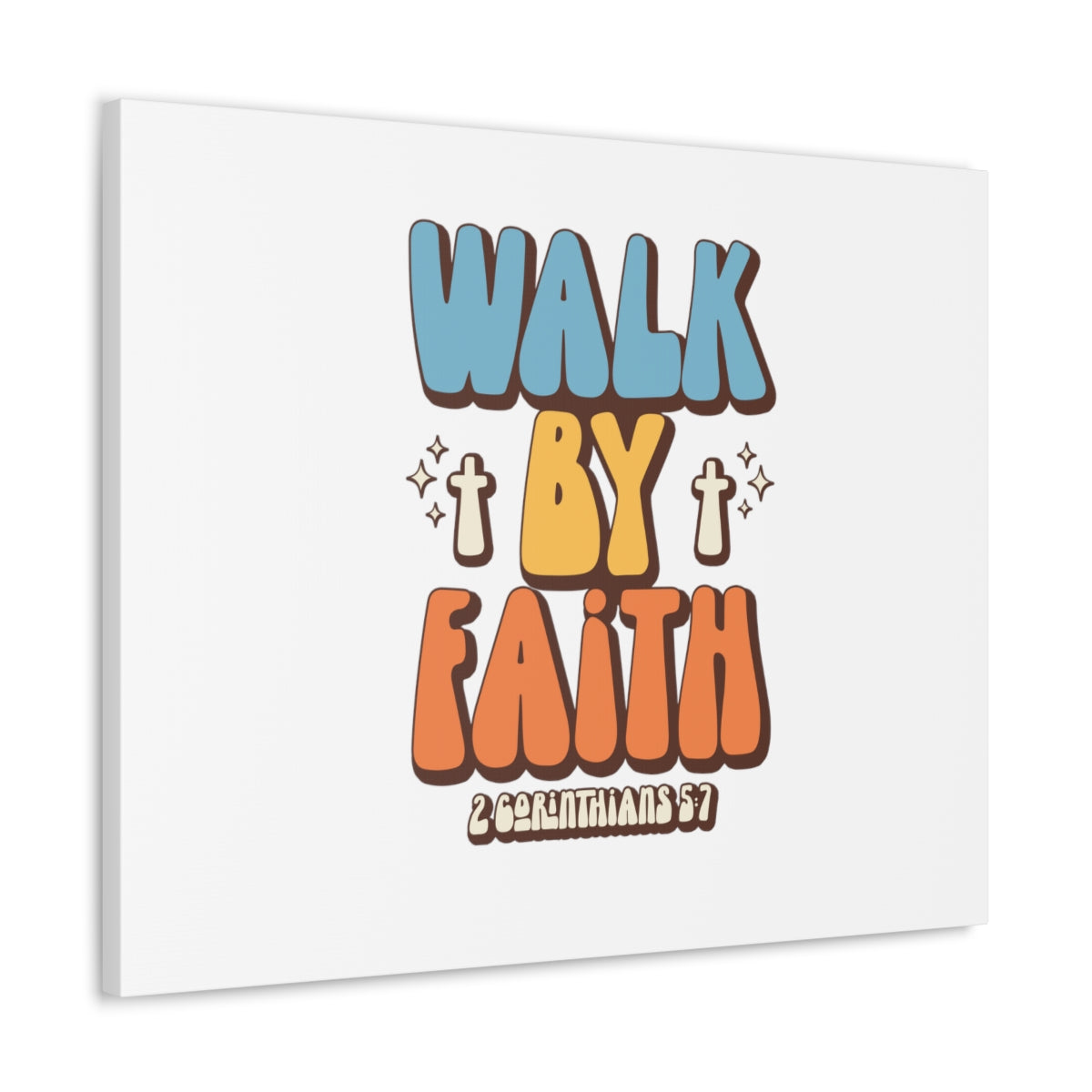 Scripture Walls Walk By Faith White 2 Corinthians 5:7 Bible Verse Canvas Christian Wall Art Ready to Hang Unframed-Express Your Love Gifts