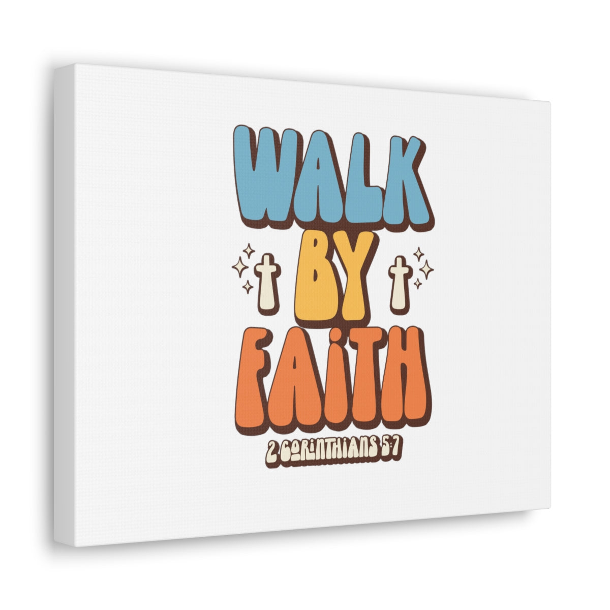 Scripture Walls Walk By Faith White 2 Corinthians 5:7 Bible Verse Canvas Christian Wall Art Ready to Hang Unframed-Express Your Love Gifts