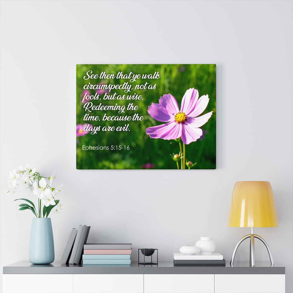 Scripture Walls Walk Circumspectly Ephesians 5:15-16 Bible Verse Canvas Christian Wall Art Ready to Hang Unframed-Express Your Love Gifts