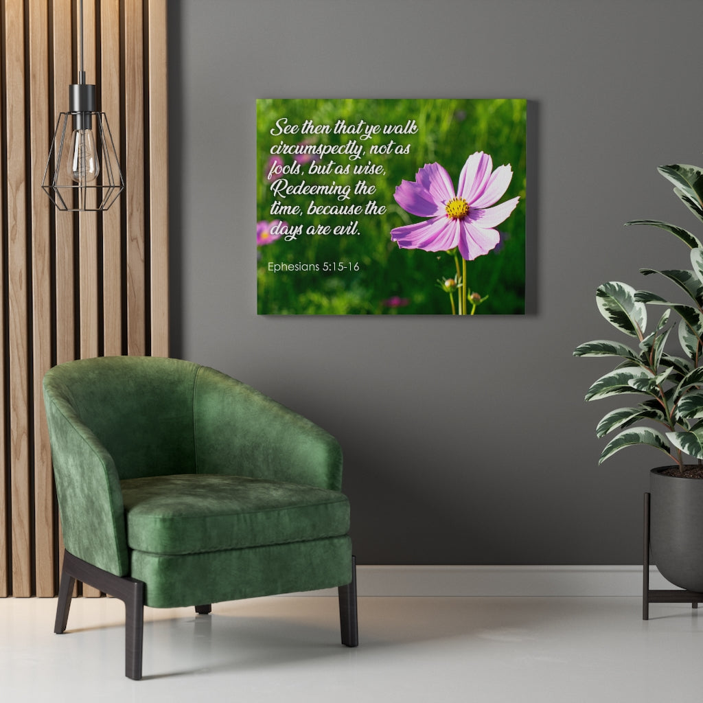 Scripture Walls Walk Circumspectly Ephesians 5:15-16 Bible Verse Canvas Christian Wall Art Ready to Hang Unframed-Express Your Love Gifts