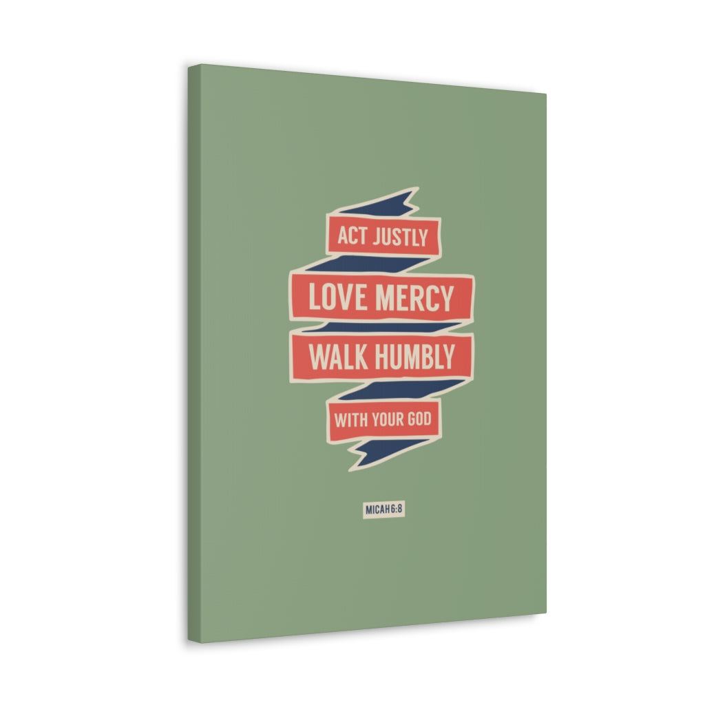 Scripture Walls Walk Humbly With Your God Micah 6:8 Bible Verse Canvas Christian Wall Art Ready to Hang Unframed-Express Your Love Gifts