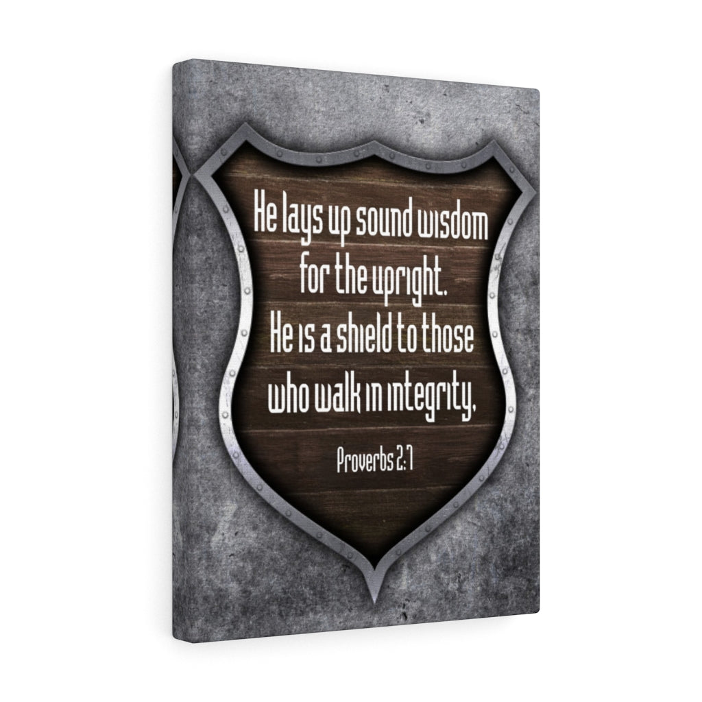 Scripture Walls Walk in Integrity Proverbs 2:7 Scripture Bible Verse Canvas Christian Wall Art Ready to Hang Unframed-Express Your Love Gifts