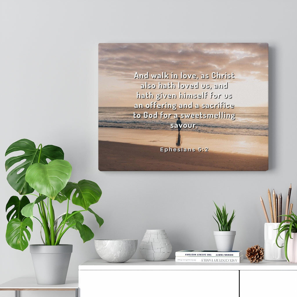 Scripture Walls Walk In Love Ephesians 5:2 Bible Verse Canvas Christian Wall Art Ready to Hang Unframed-Express Your Love Gifts