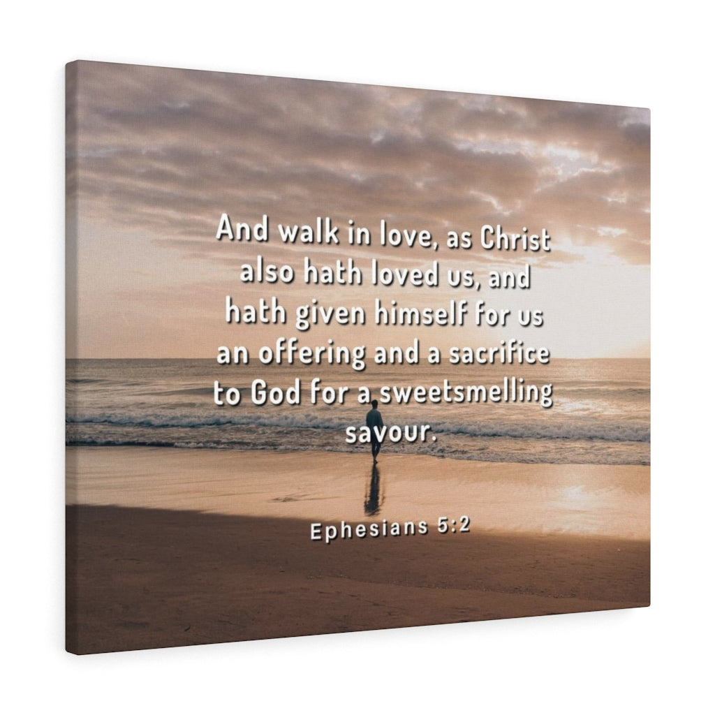 Scripture Walls Walk In Love Ephesians 5:2 Bible Verse Canvas Christian Wall Art Ready to Hang Unframed-Express Your Love Gifts