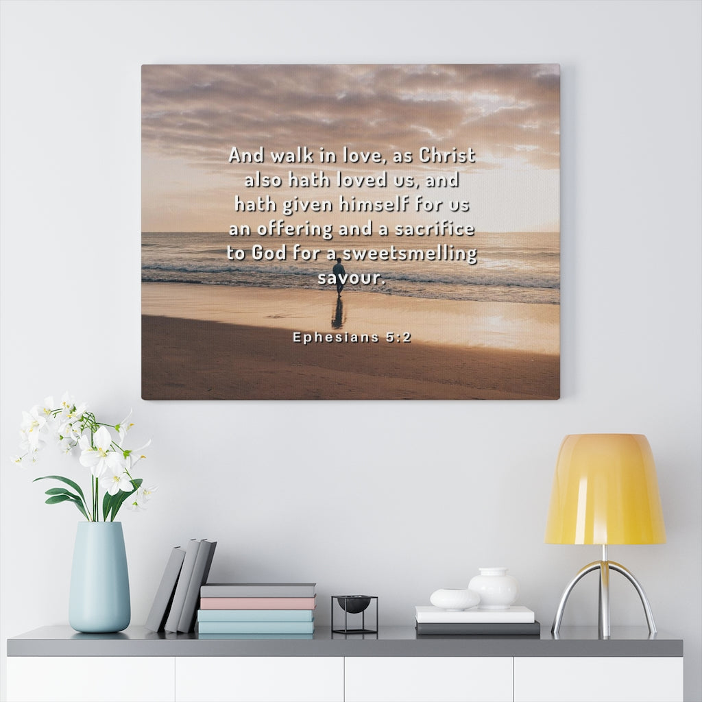 Scripture Walls Walk In Love Ephesians 5:2 Bible Verse Canvas Christian Wall Art Ready to Hang Unframed-Express Your Love Gifts