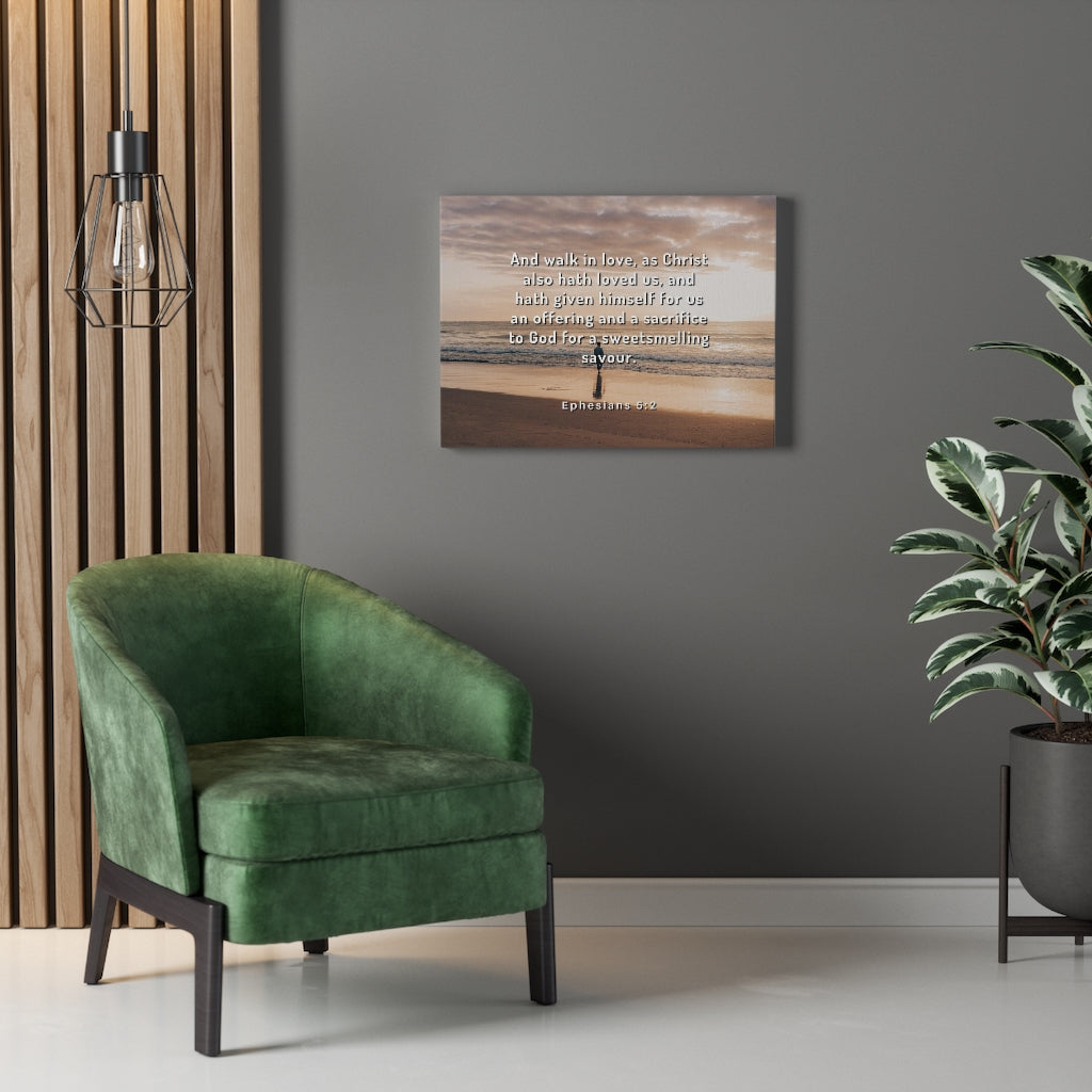 Scripture Walls Walk In Love Ephesians 5:2 Bible Verse Canvas Christian Wall Art Ready to Hang Unframed-Express Your Love Gifts